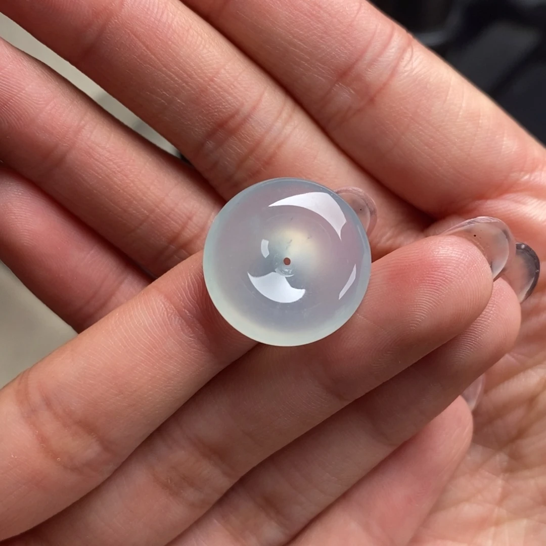 翡翠未镶嵌颈饰高冰种淡淡蓝味胶润精致平安扣吊坠