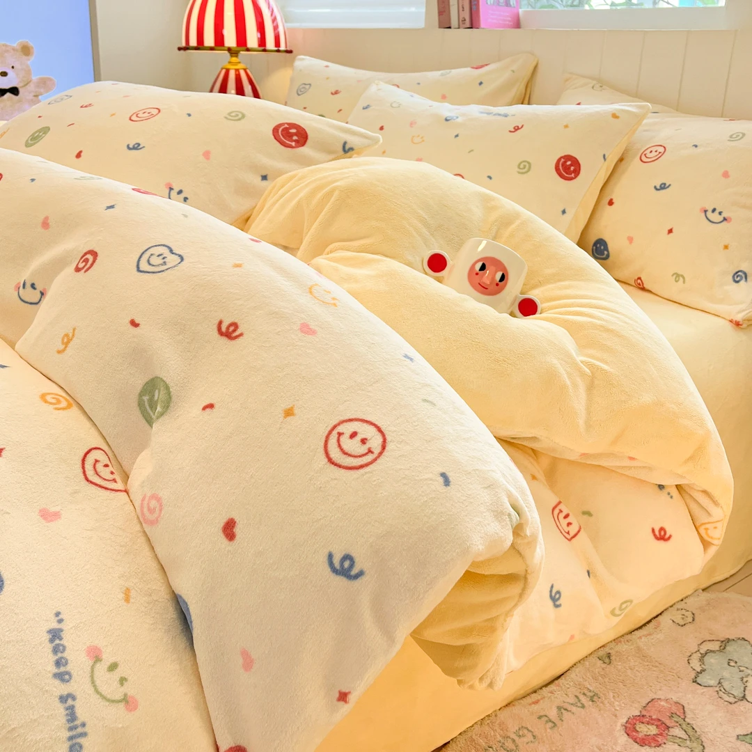 A类牛奶绒被套单件印花150x200x230冬季加厚加绒被罩学生宿舍单人