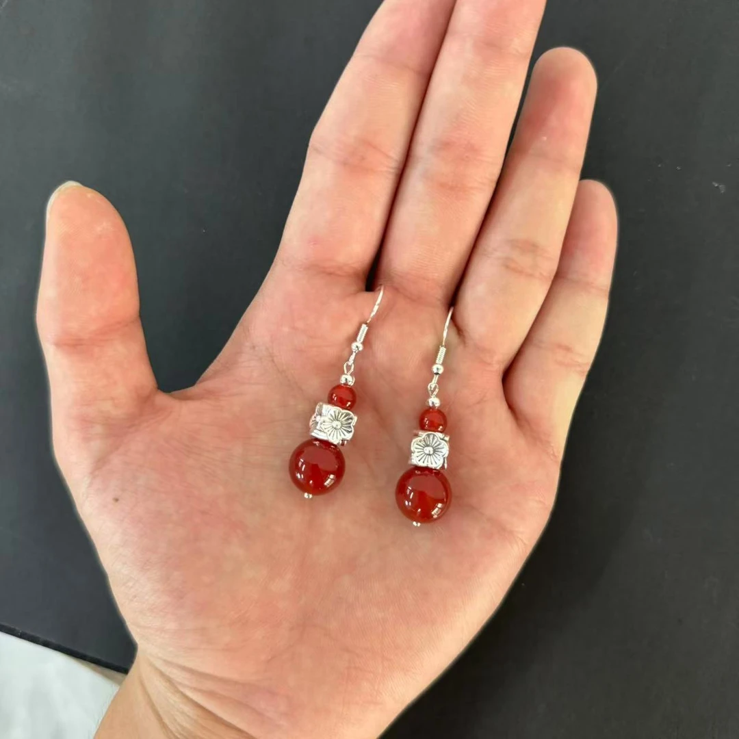 天然南红玛瑙耳坠-v1207-多样性发一