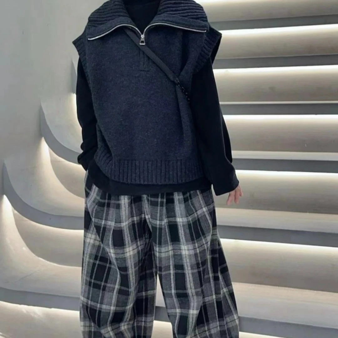 秋季新品童装格纹裤子-507