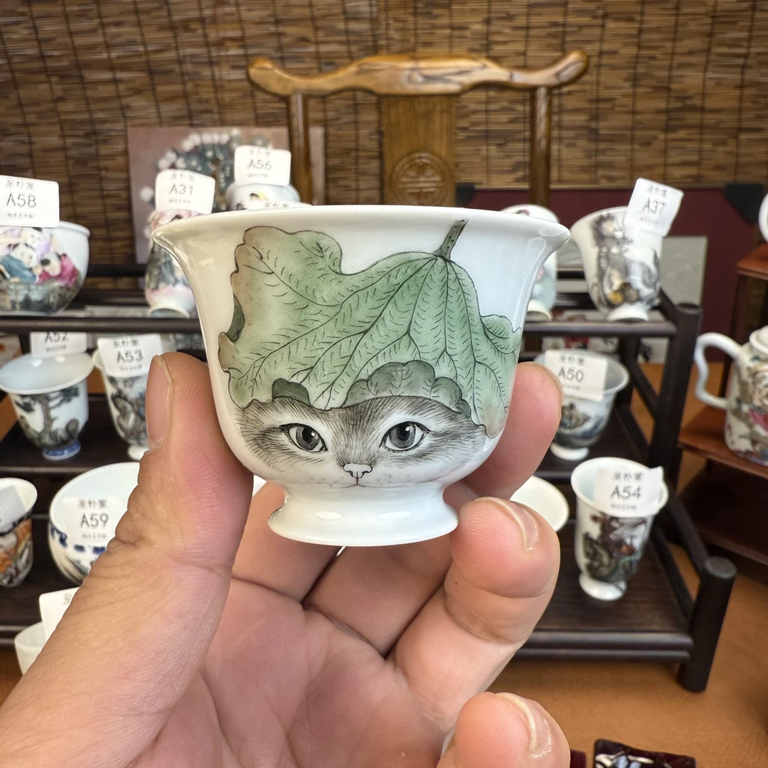手工手绘小猫猫主人杯