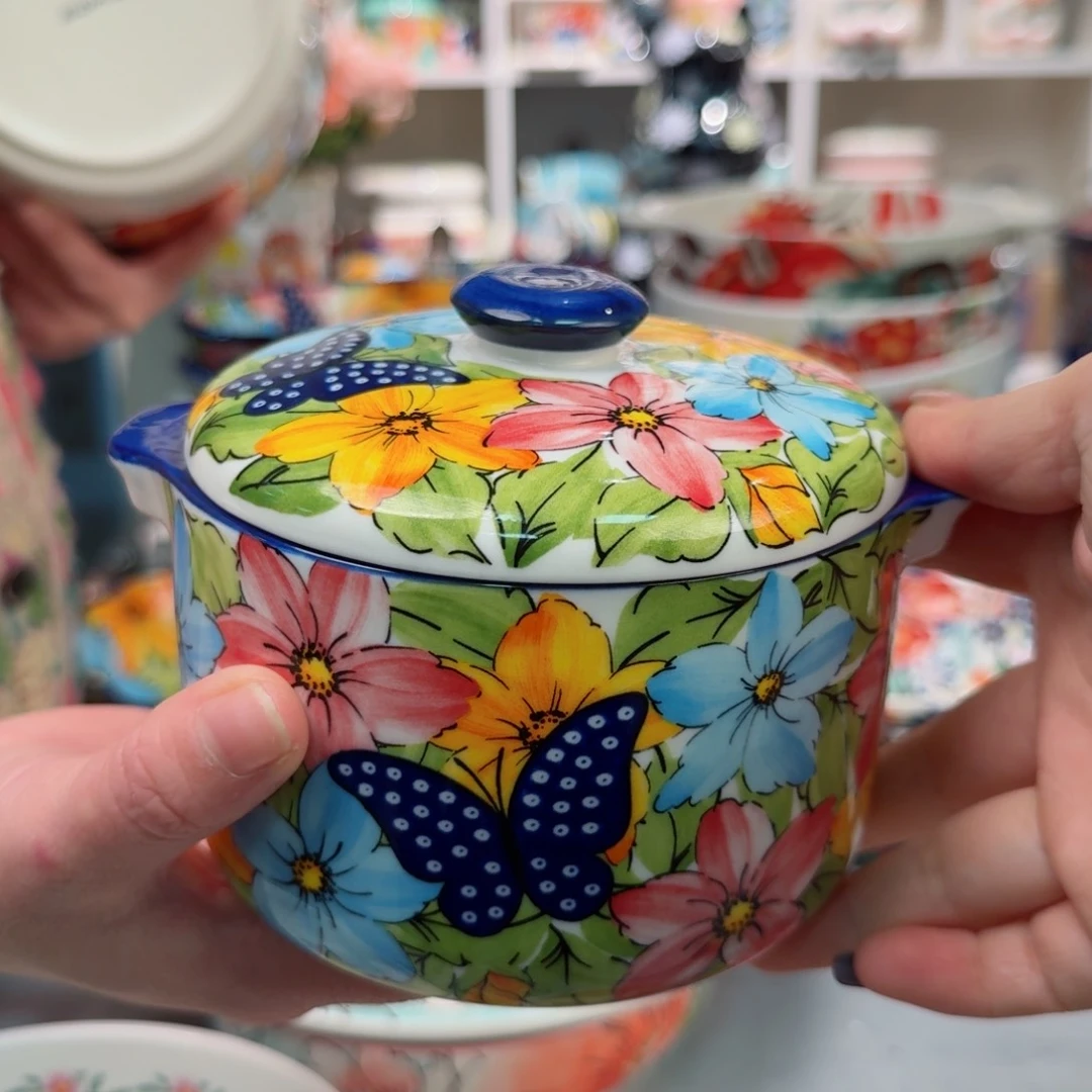 瓷片700毫升蝴蝶炖盅一只