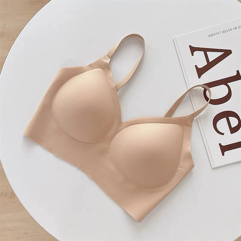 【无痕内衣神器】米图无尺码内衣无钢圈大胸显小胸背心式文胸罩薄款