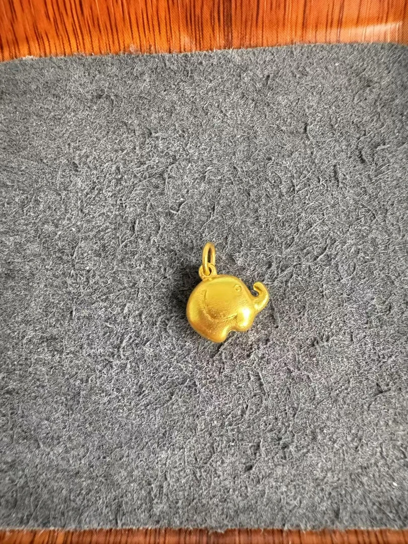 足金999 古法工工艺小象吊坠