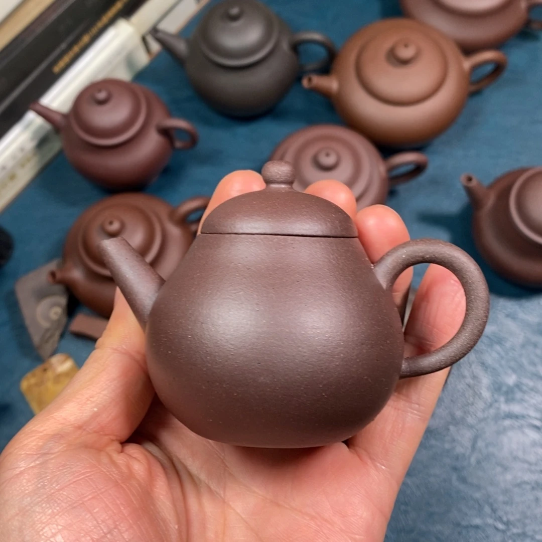 紫砂茶壶底槽青全手工梨