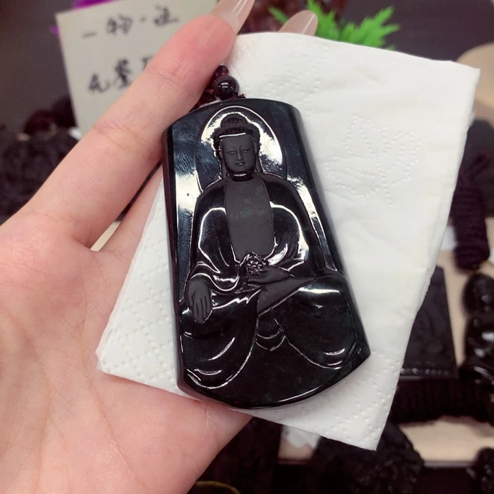 未镶嵌挂件翡翠天然a货钢琴黑挂件