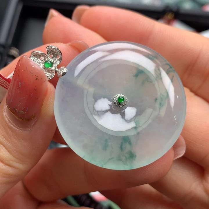 翡翠颈饰18K金镶嵌翡翠饰品36.3-6.3