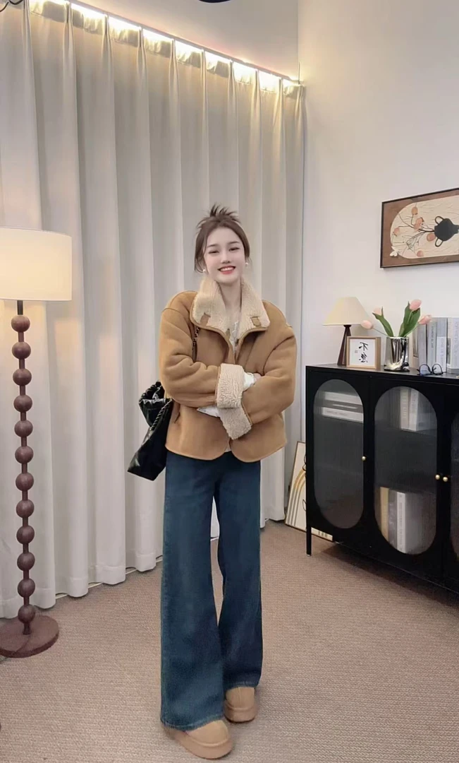 双面穿 秋冬新款短外套网红厚款休闲冬季上衣