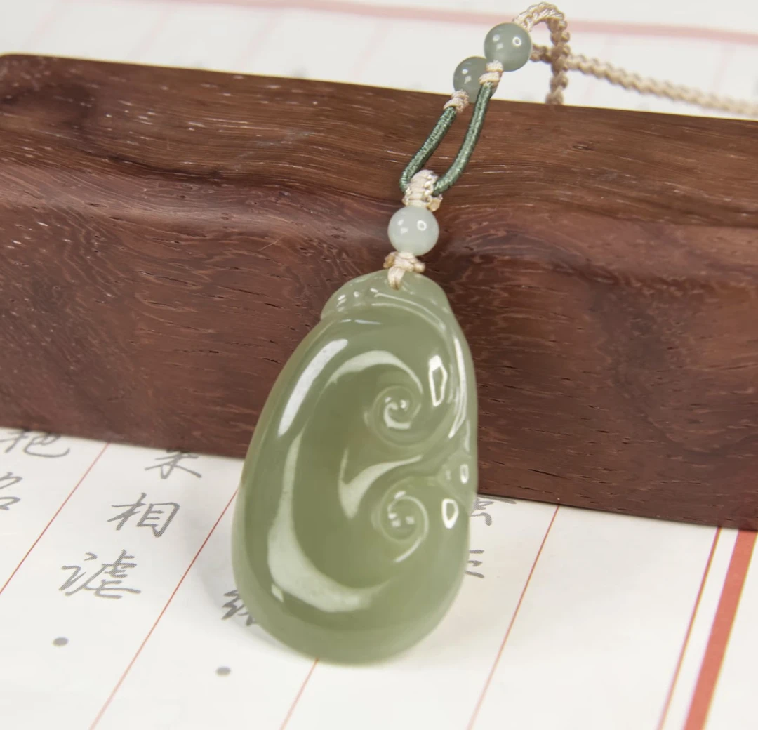 正品和田玉如意平安百搭吊坠