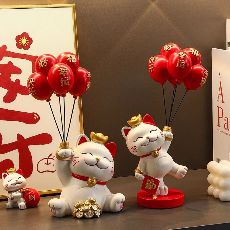 招财猫摆件新中式家居入户门客厅电视柜酒柜玄关装饰乔迁新居礼品