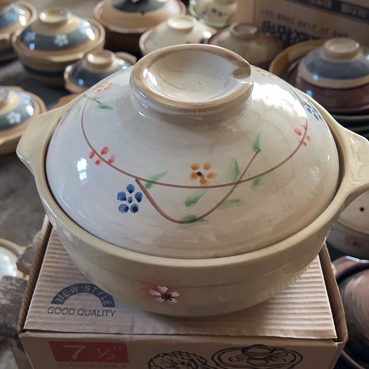 瓷帶标粗瓷土锅21x9cm一支