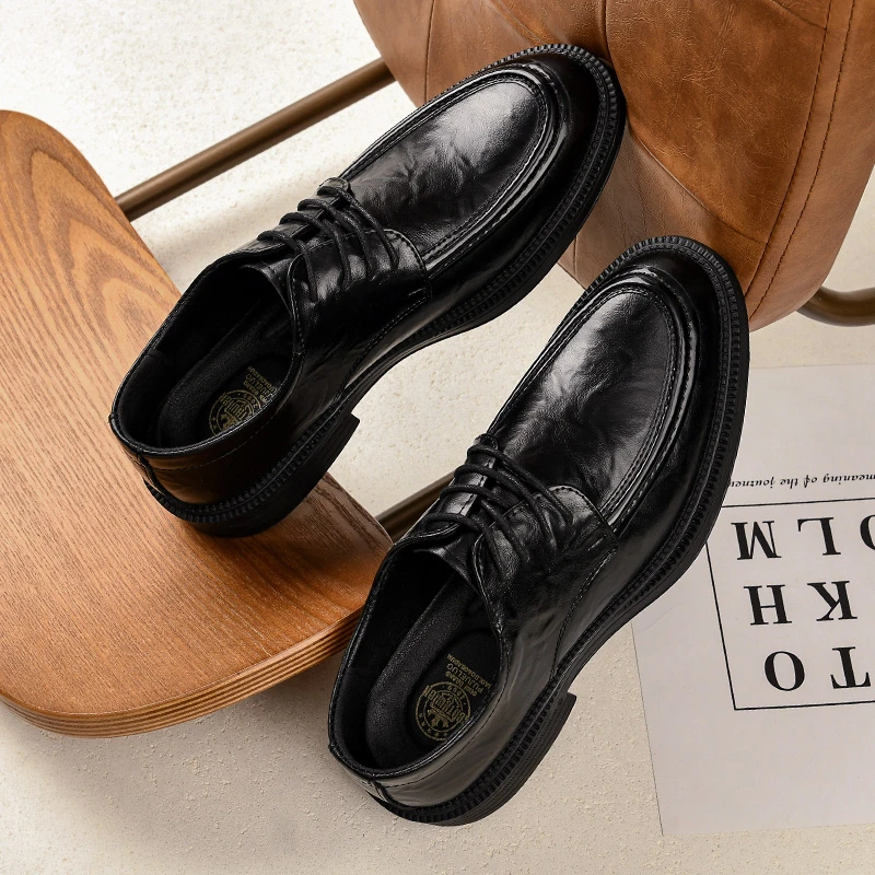1720皮鞋男2025新款商务正装男士休闲时尚上班通勤潮流系带软底鞋