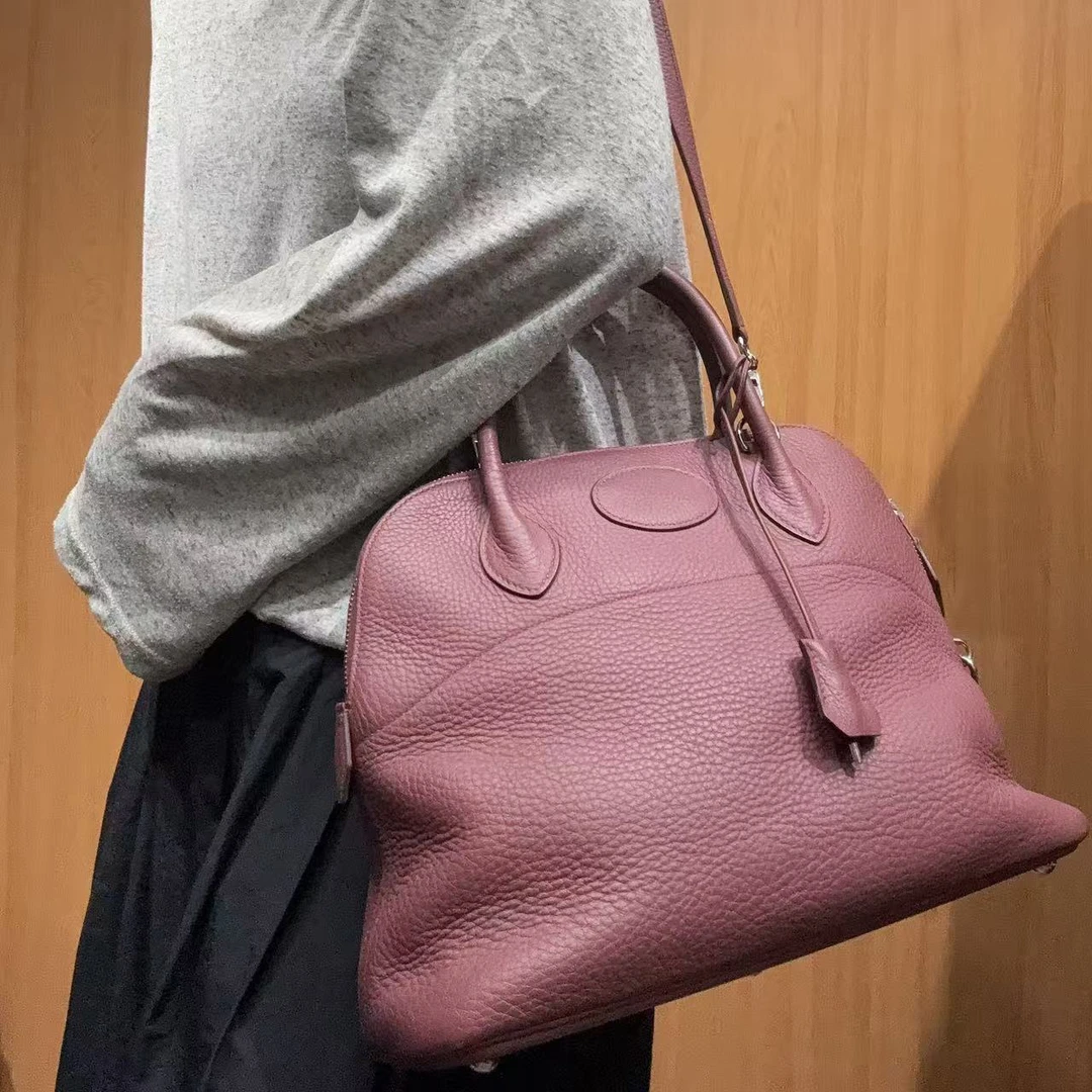 95新 Hermes/爱马仕 【蕾】 80 09174 红色保龄球包