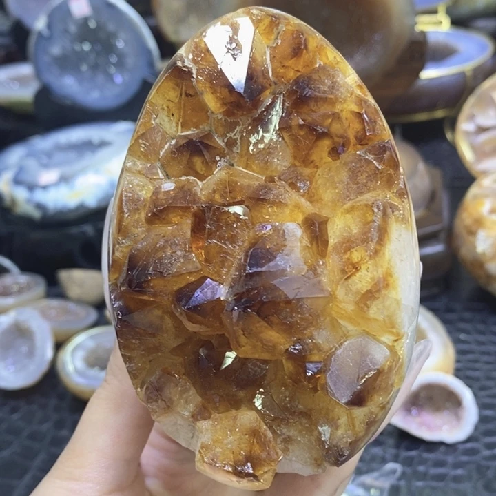 未镶嵌珠宝半成品紫晶恐龙蛋