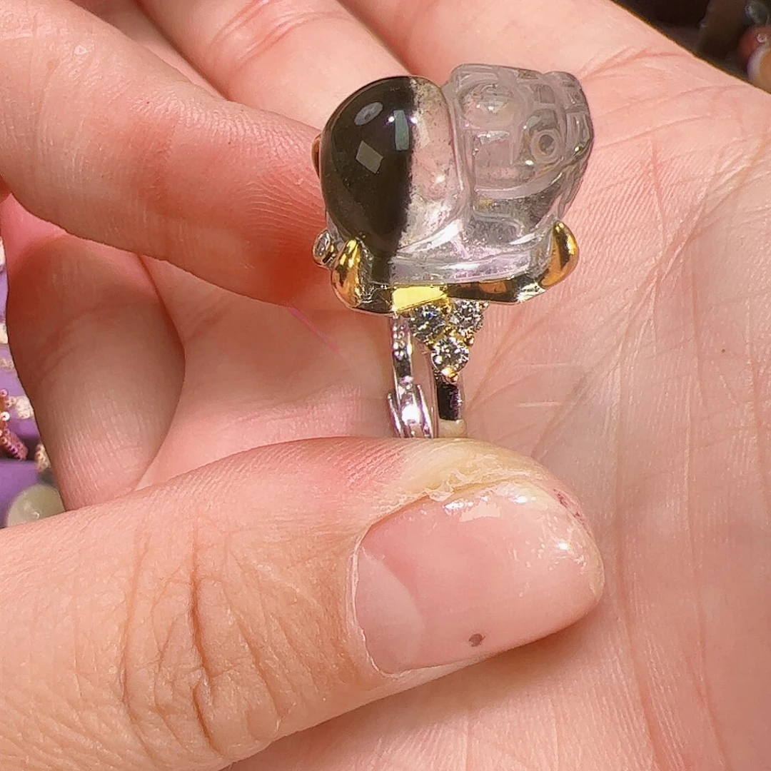 水晶幽灵聚宝盆银S925镶嵌