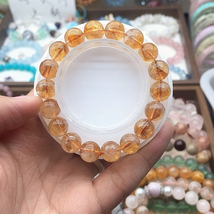 烟晶手链银S925镶嵌11.3咪黄塔