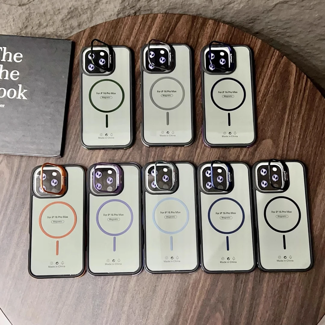 适用苹果16ProMax镜框支架15磁吸充电14镜头镂空13防摔12保护套11