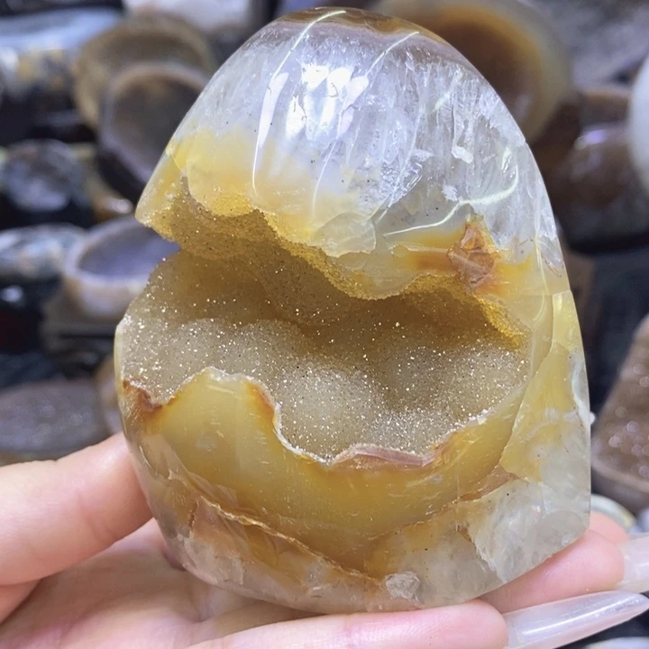 未镶嵌珠宝半成品紫晶黄软啵啵摆件