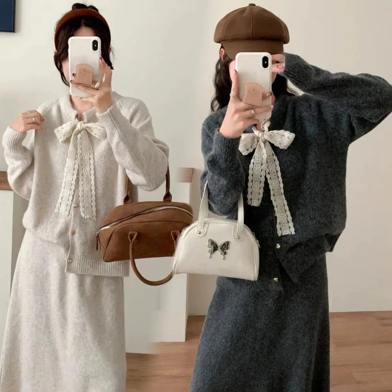 清！【80-160斤】孕妇哺乳连衣裙时尚大码秋冬季毛衣套装裙子显瘦
