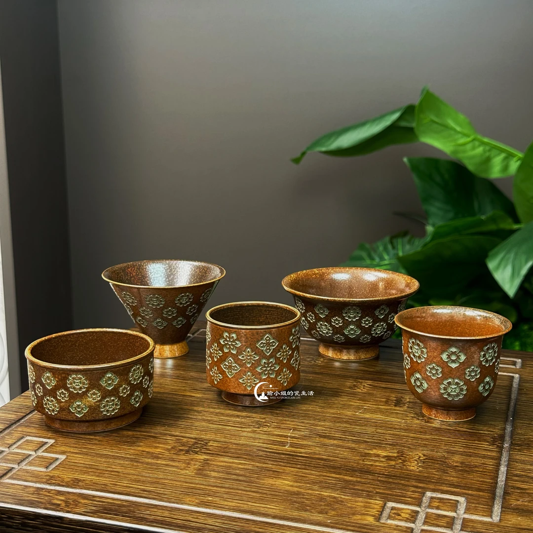 宝相花主人杯家用陶瓷茶具办公室高档单个茶杯茶盏品茗杯2025新款