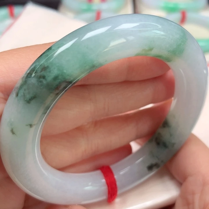 翡翠手镯未镶嵌大胖圆水墨画25