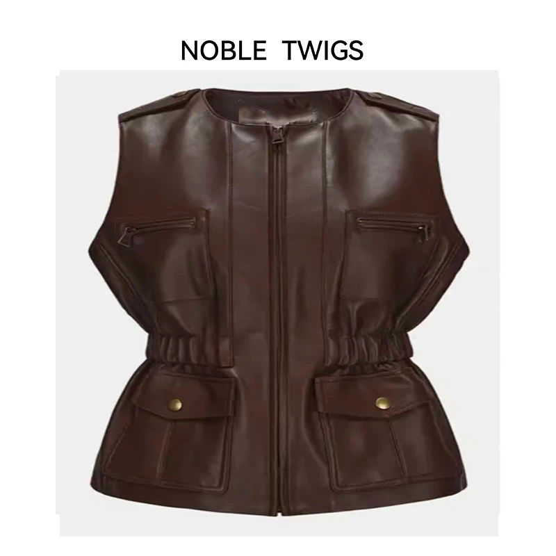 【N T Liu定制款】机车皮马甲 绵羊皮复古款 T6523