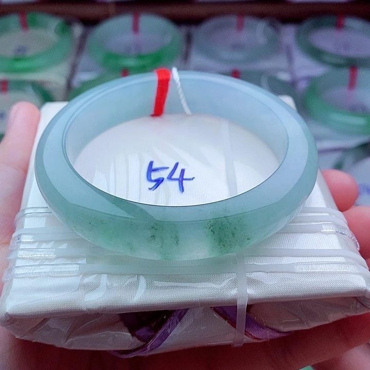 翡翠未镶嵌手镯0367-54圈口 冰飘花 冰透起光