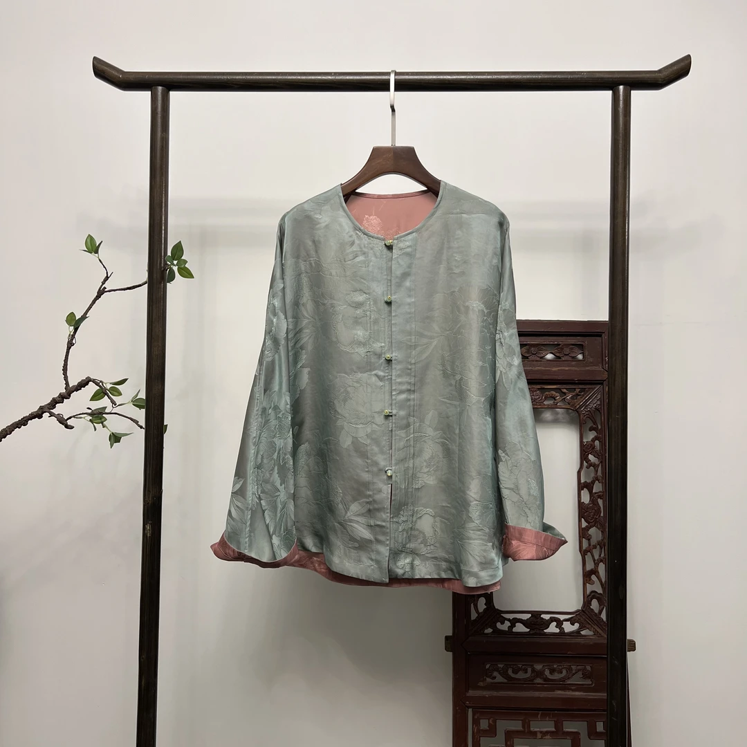 【知否】新中式双面双穿桑蚕丝上衣中国风国风外套W50185