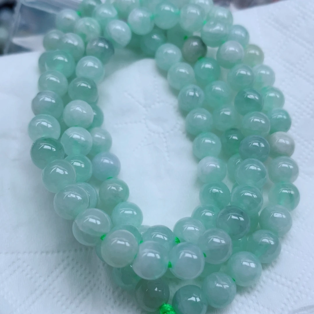 翡翠未镶嵌项链珠子翡翠