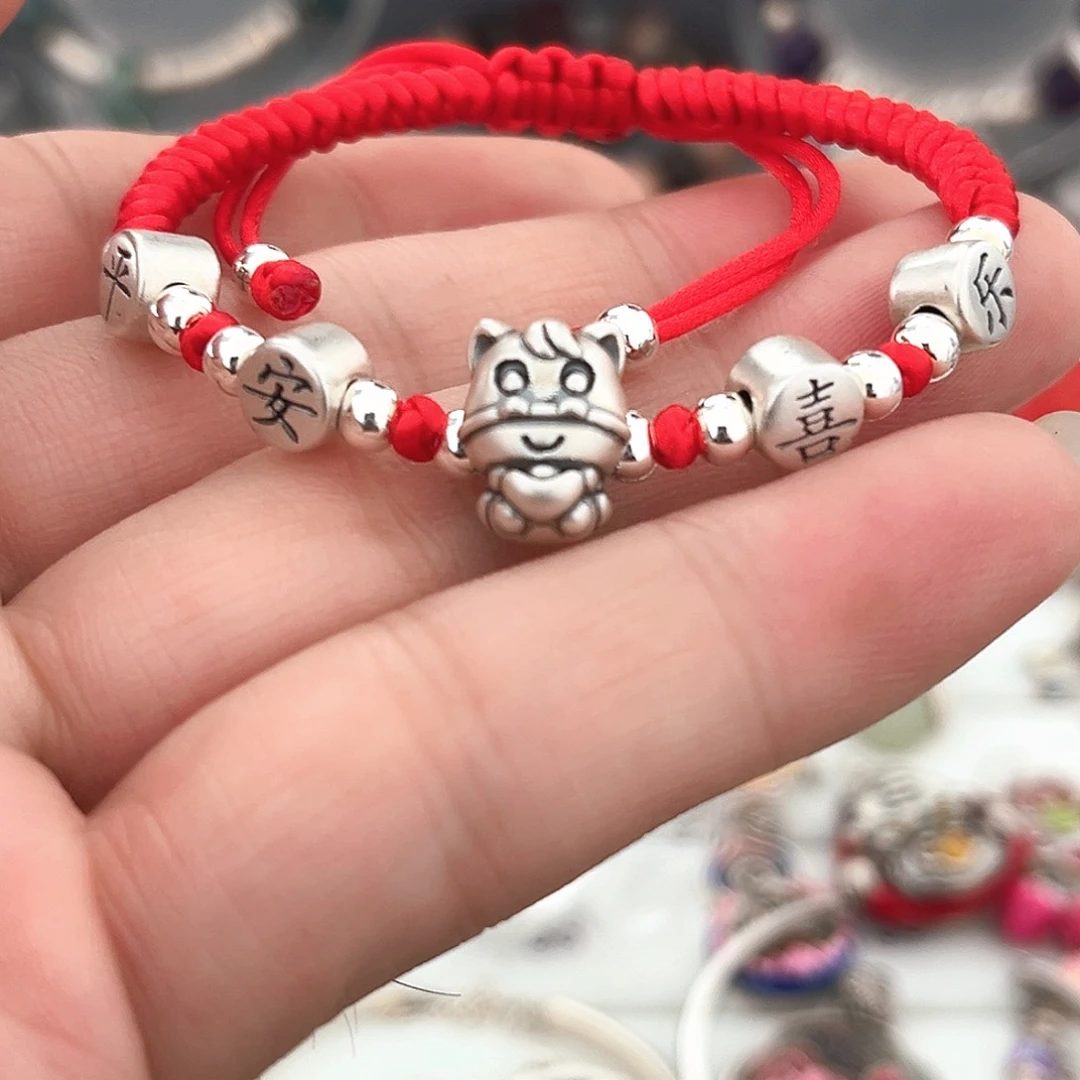 吊坠足银珐琅平安马手串