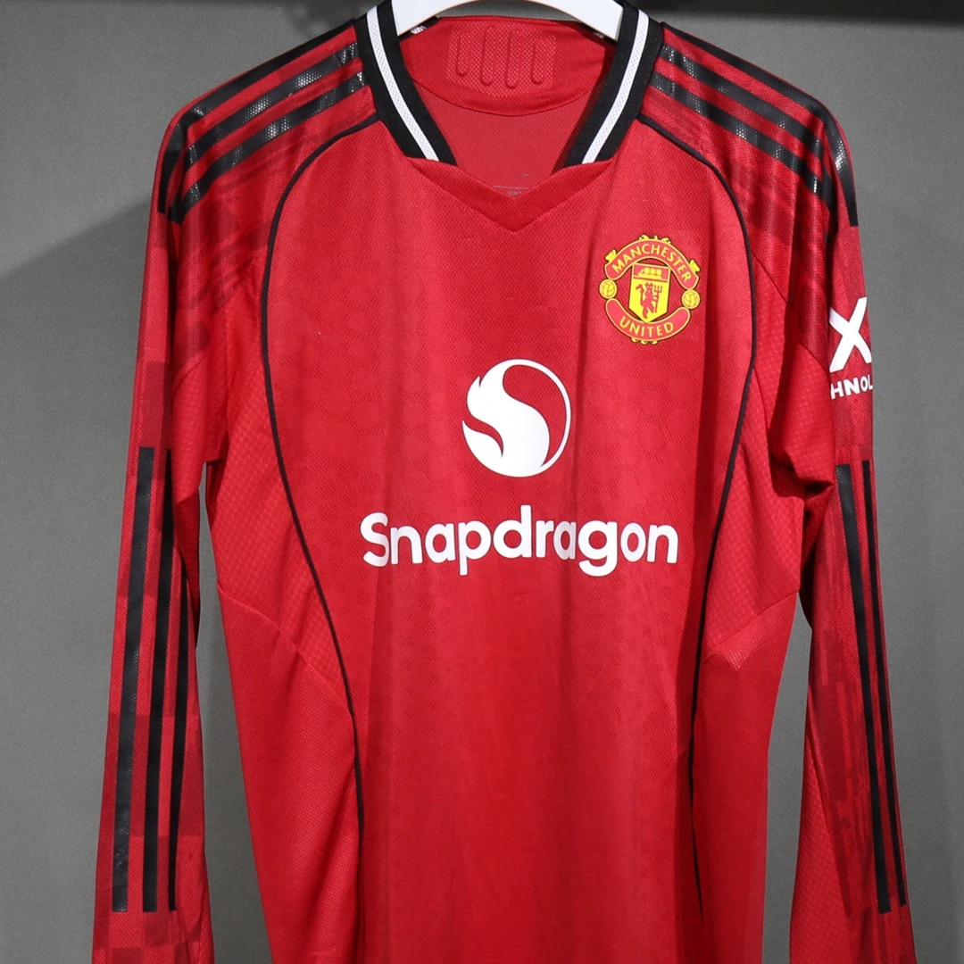 25/26曼联主场长袖球员版足球服速干运动服