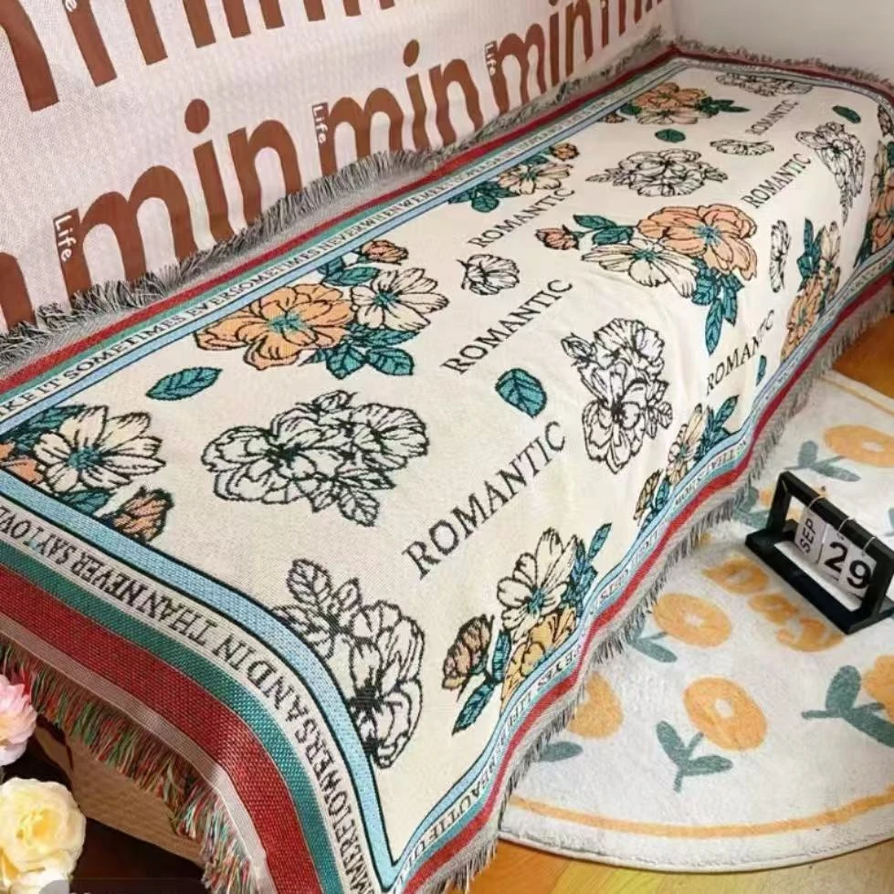 90*180cm法式罗曼蒂克客厅沙发巾沙发垫防尘罩沙发客厅套巾露营毯