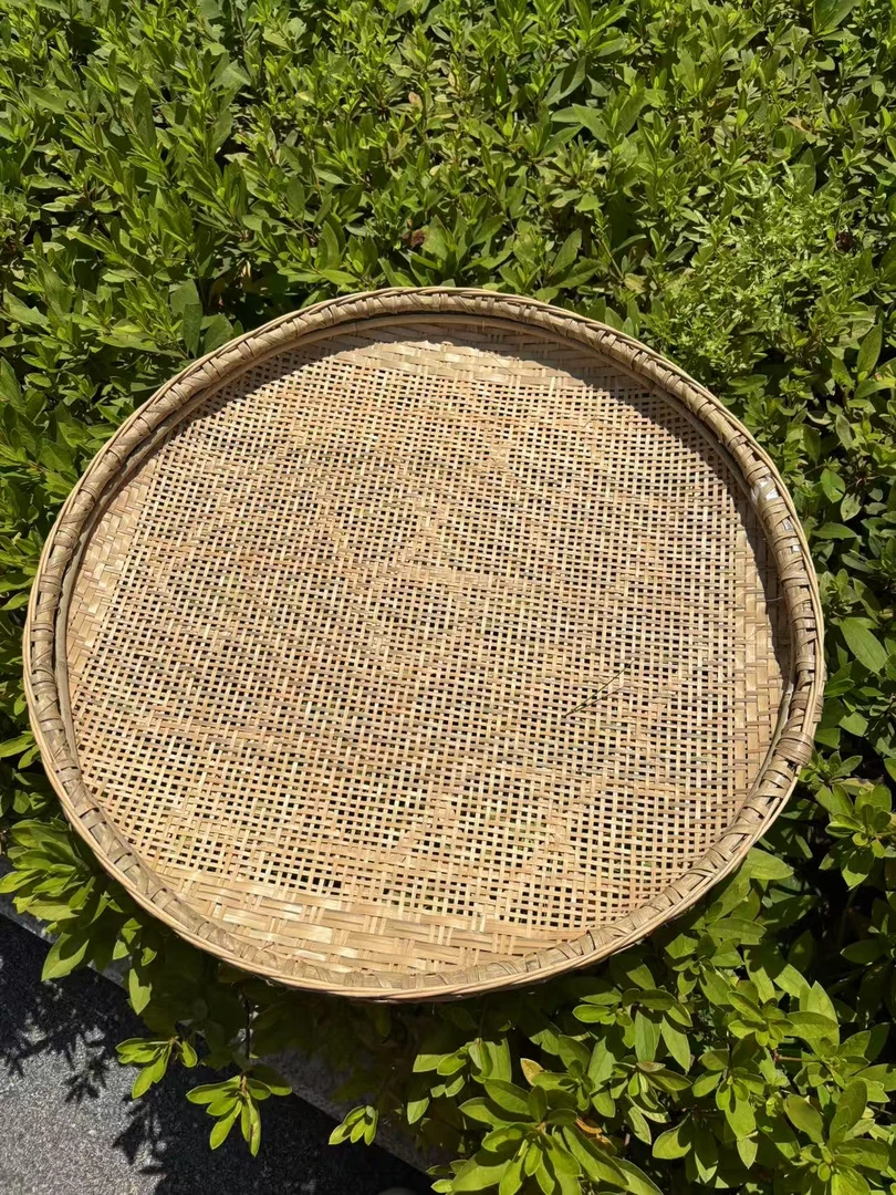 纯手工竹编粗孔细孔晾晒家用圆簸箕竹筛多种规格可选