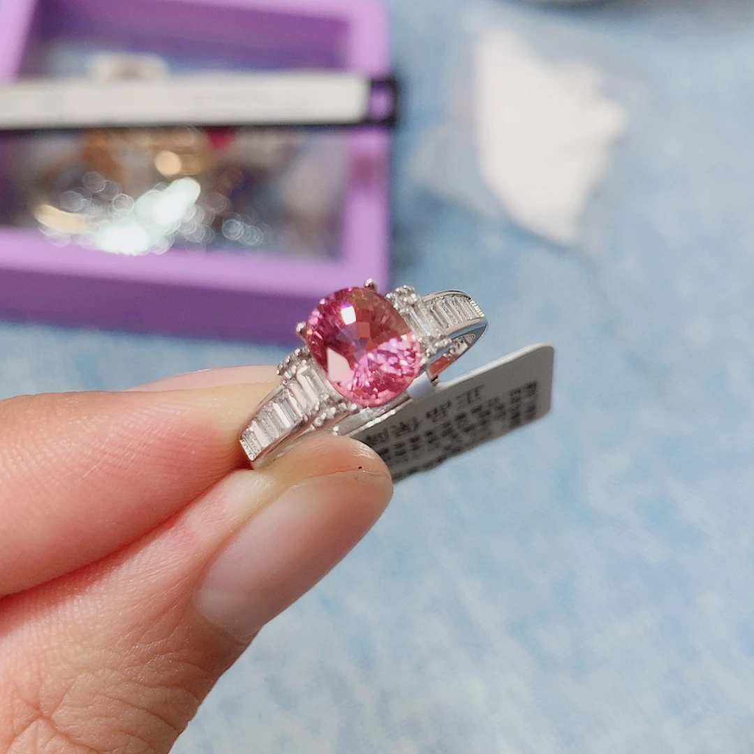 戒指戒指银S925镶嵌碧玺