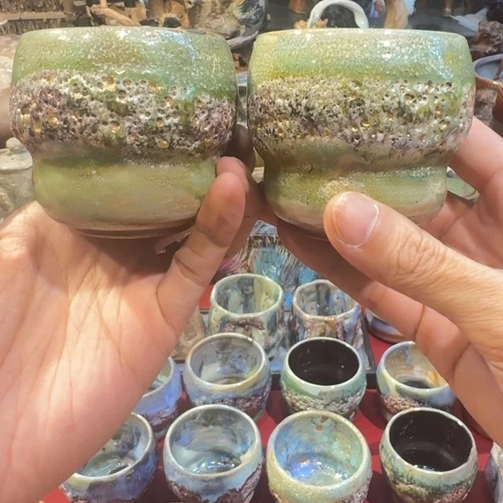 杨树手作 虫蛀志野烧点金主人杯对