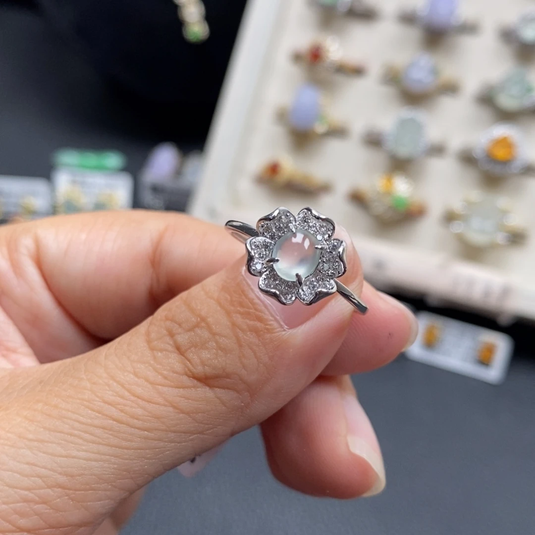 翡翠银S925镶嵌戒指9