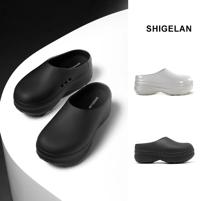 诗歌兰25款外穿轻便防滑厚底增高厨师鞋时尚半拖洞洞鞋女0666-88X