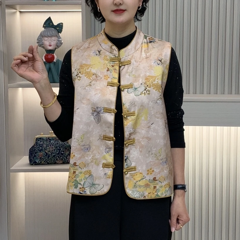 春秋新款气质复古中国风妈妈装新中式减龄时尚马甲