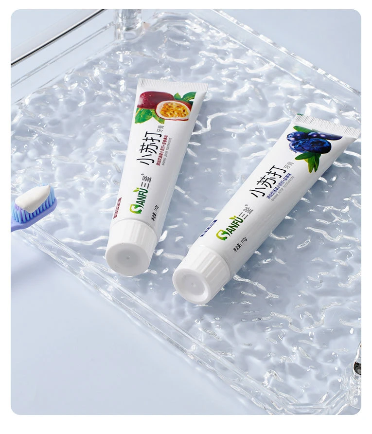 三赠品  小苏打水果牙膏亮白牙齿去黄去渍清新口气护龈健齿家庭装