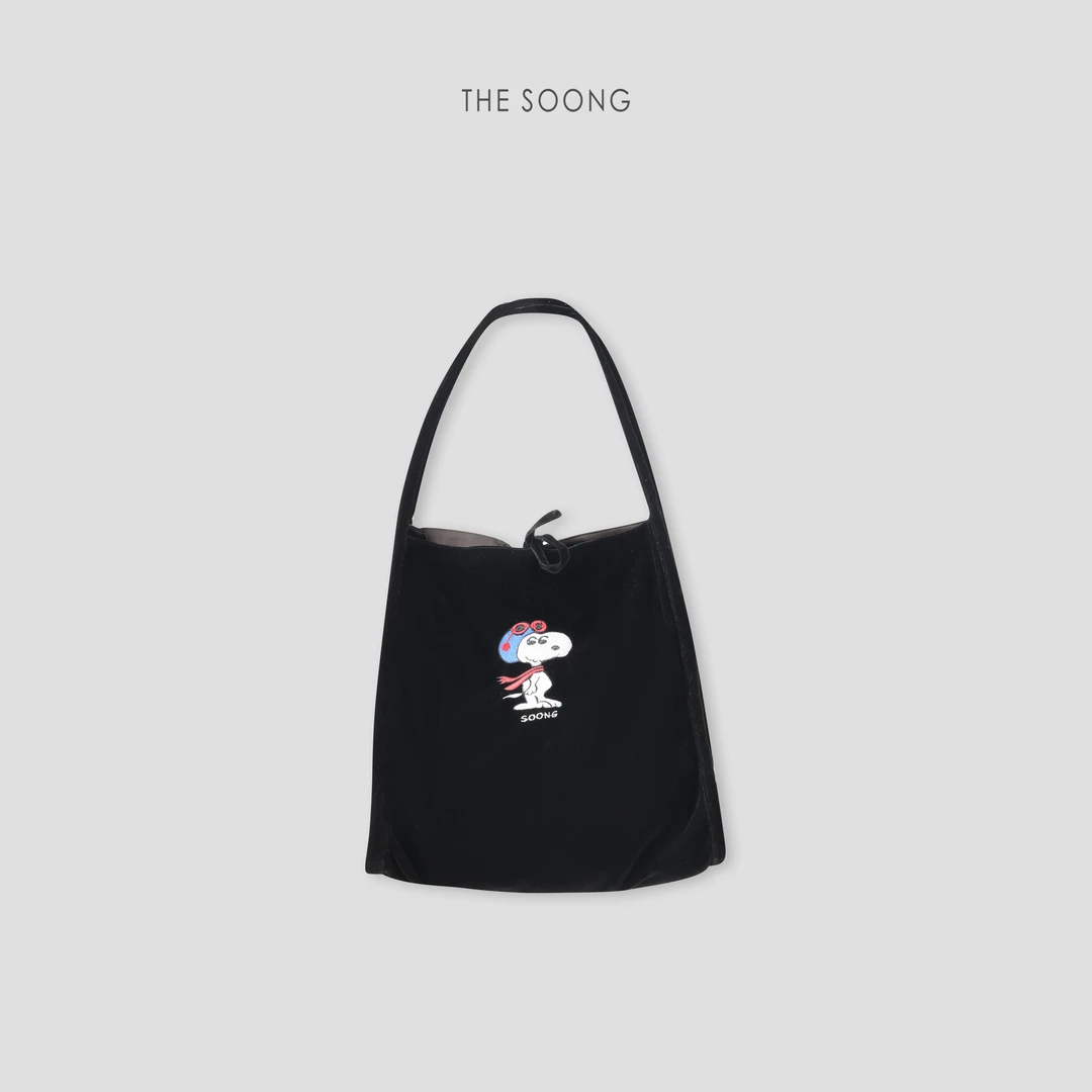THESOONG|"努比包"精致立体刺绣绒面大容量百搭单肩包HBBB7539