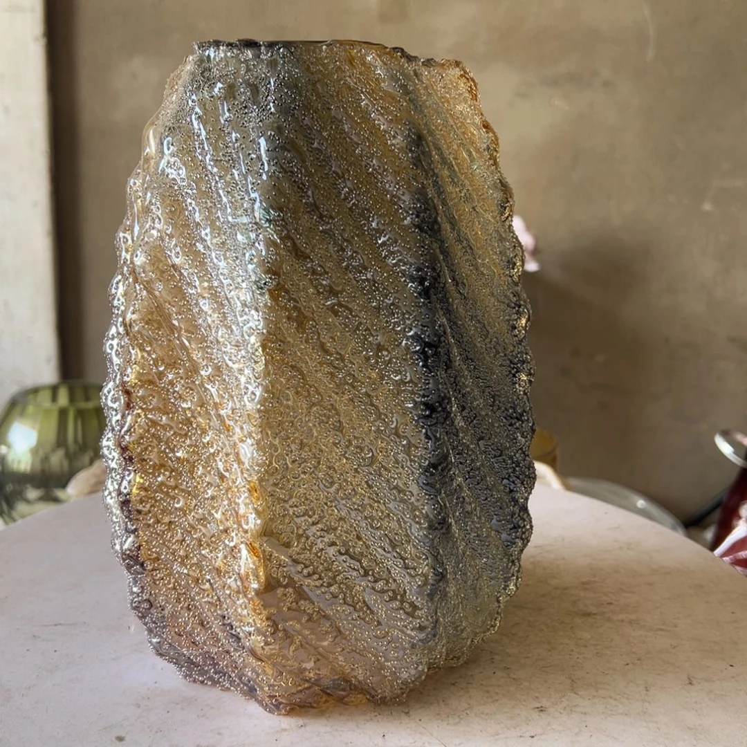 弘扬琉璃花器微瑕高度24