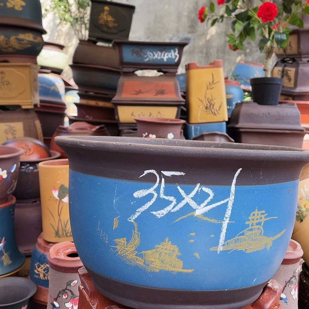 35蓝山水花盆花盆花盆