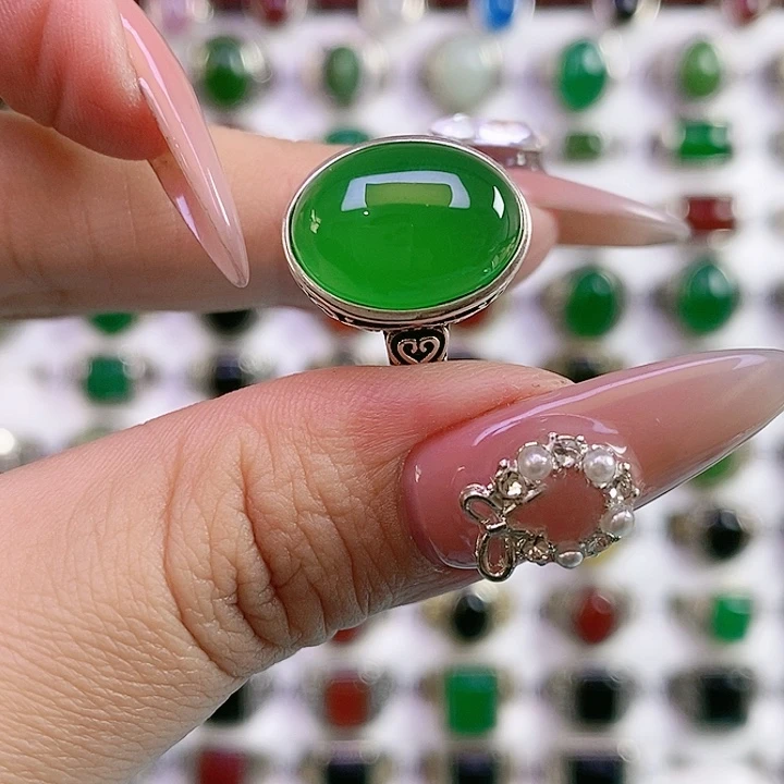 银S925镶嵌戒指玛瑙/玉髓