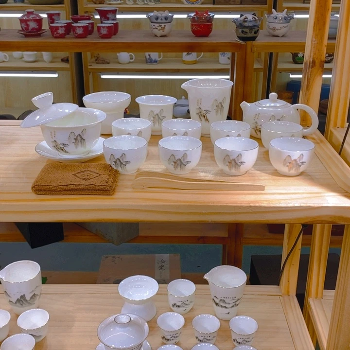 【不止】羊脂玉瓷茶具套装