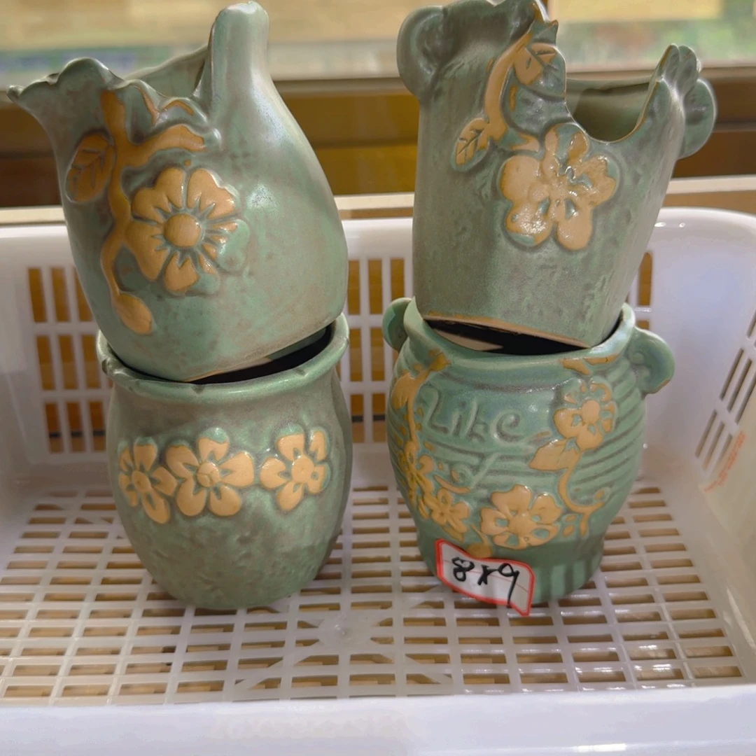 紫砂花盆粗陶精雕