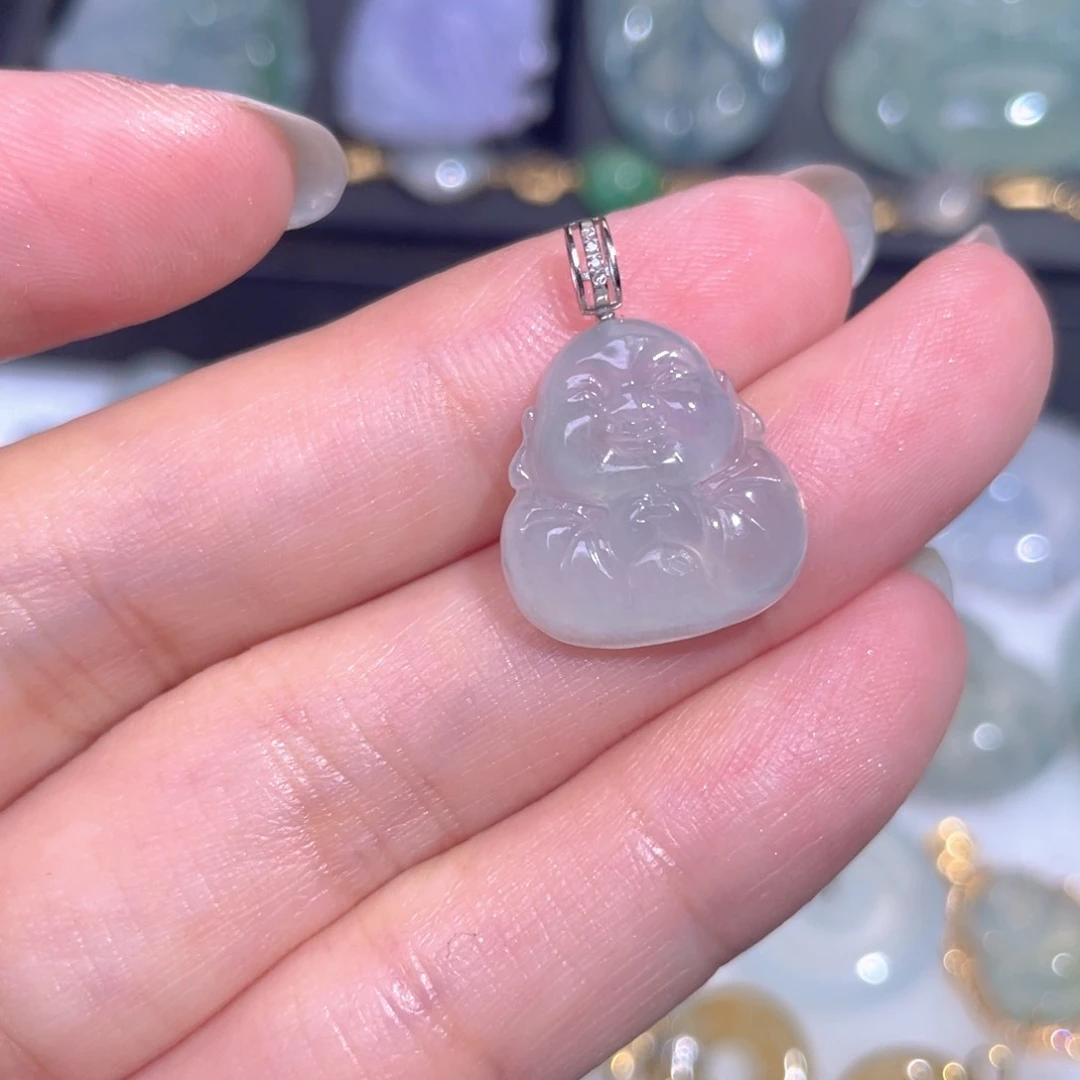 颈饰18K金镶嵌翡翠翡翠