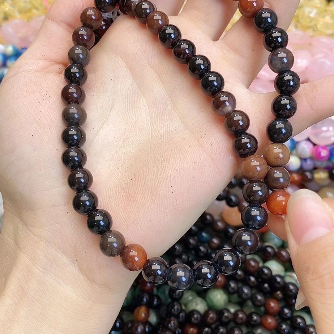 玛瑙/玉髓合金珠宝半成品卡八玛瑙随机一条装散珠