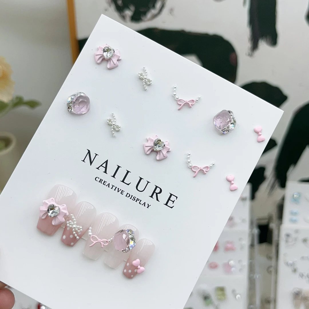 【十里桃花】美甲饰品材料包新款夏日超仙成品钻球指甲组合套钻包