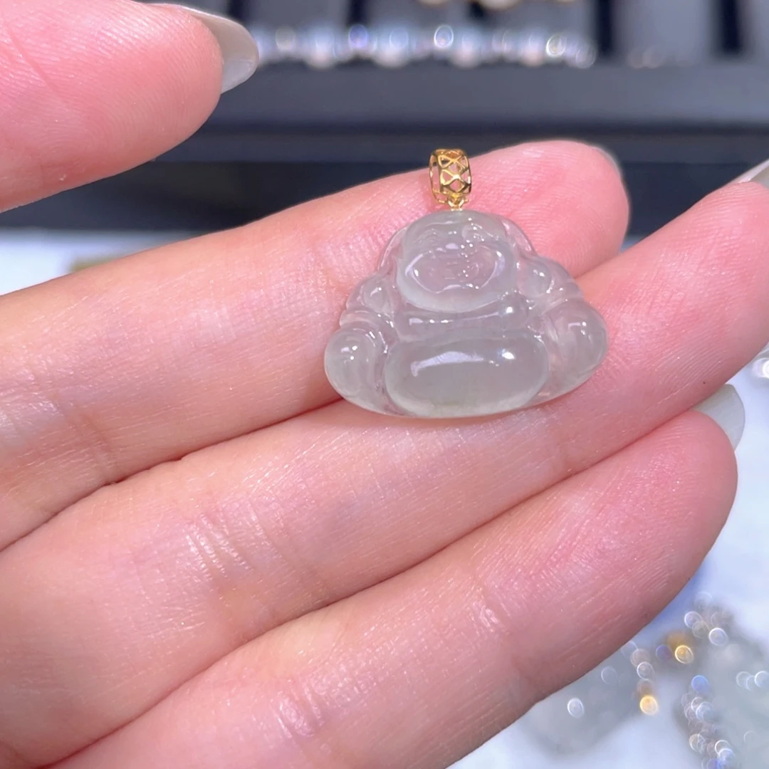 颈饰18K金镶嵌翡翠翡翠