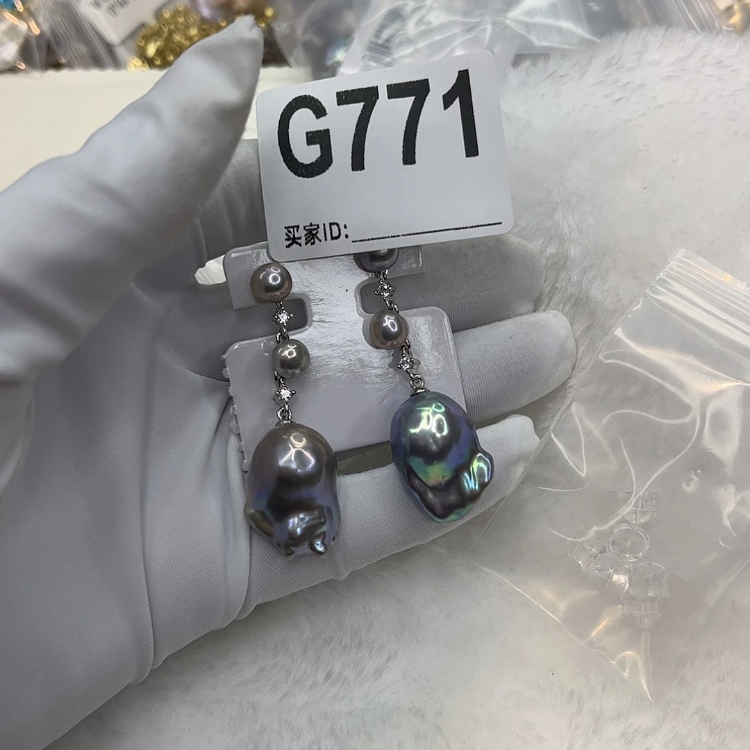 合金淡水珍珠耳饰